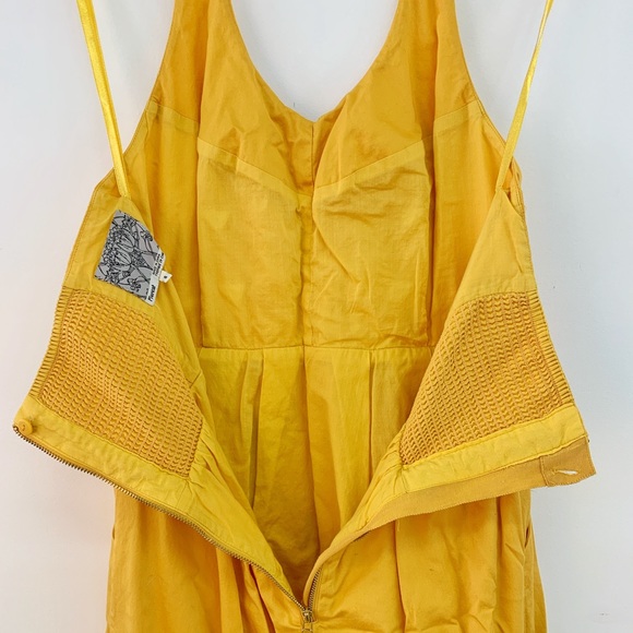 Anthropologie Floreat Gold Mustard Halter Dress Size 8 - Picture 6 of 7
